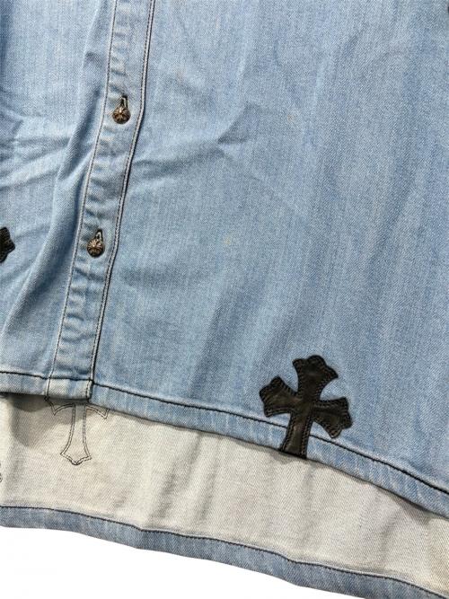 CHROME HEARTS（クロムハーツ）CHROME HEARTS (クロムハーツ) Y NOT Mahal Kita Denim Shirt ブルー サイズ:Ｍの古着・服飾アイテム