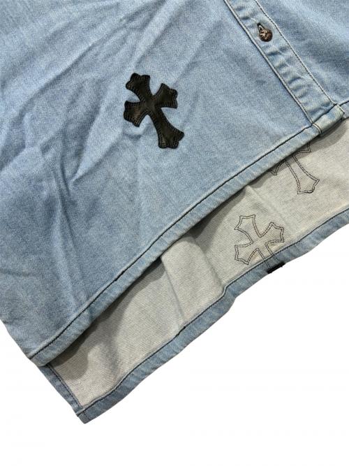 CHROME HEARTS（クロムハーツ）CHROME HEARTS (クロムハーツ) Y NOT Mahal Kita Denim Shirt ブルー サイズ:Ｍの古着・服飾アイテム