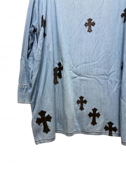CHROME HEARTS（クロムハーツ）CHROME HEARTS (クロムハーツ) Y NOT Mahal Kita Denim Shirt ブルー サイズ:Ｍの古着・服飾アイテム