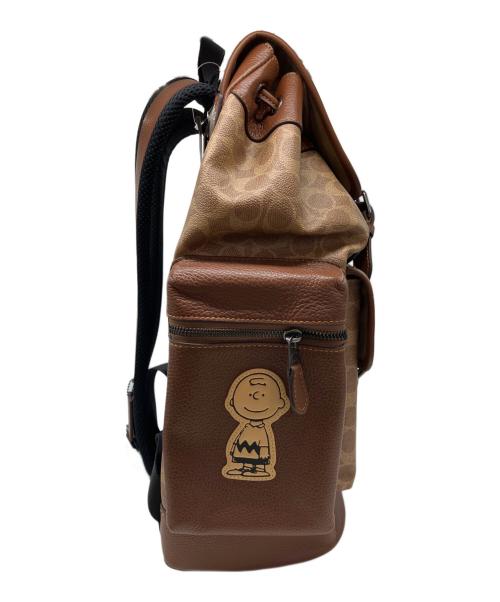 COACH（コーチ）COACH (コーチ) PEANUTS (ピーナッツ) プリント バックパック ブラウンの古着・服飾アイテム