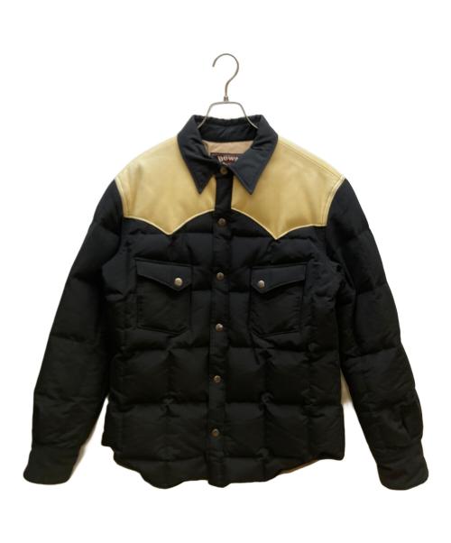 SUGAR CANE（シュガーケーン）SUGAR CANE (シュガーケーン) レザーヨークダウンジャケット ブラック×ベージュ サイズ:不明の古着・服飾アイテム