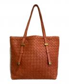 BOTTEGA VENETAボッテガベネタ）の古着「イントレチャート ハンドバッグ」｜オレンジ