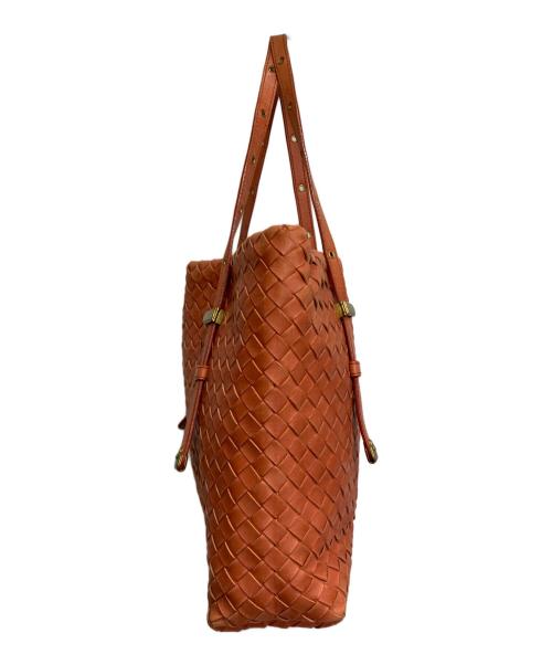 BOTTEGA VENETA（ボッテガベネタ）BOTTEGA VENETA (ボッテガベネタ) イントレチャート ハンドバッグ オレンジの古着・服飾アイテム