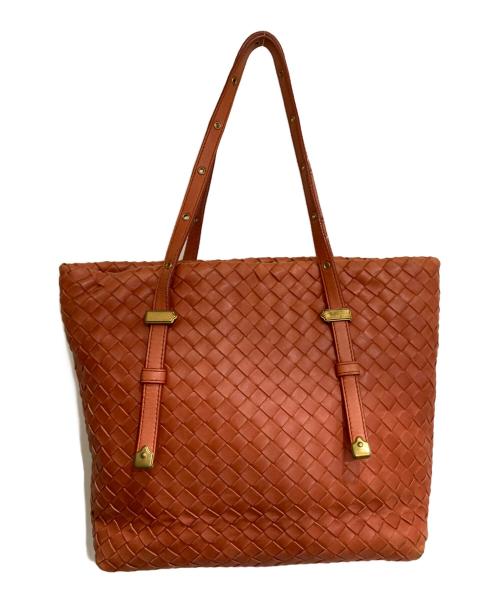 BOTTEGA VENETA（ボッテガベネタ）BOTTEGA VENETA (ボッテガベネタ) イントレチャート ハンドバッグ オレンジの古着・服飾アイテム