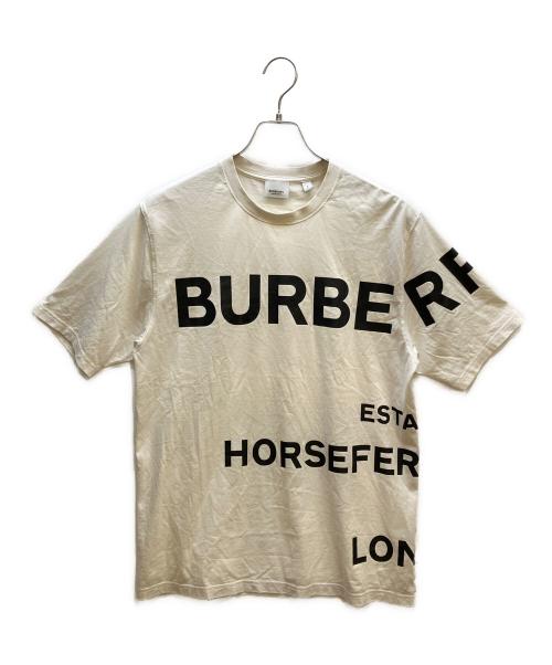 BURBERRY LONDON（バーバリーロンドン）BURBERRY LONDON (バーバリーロンドン) ホースフェリープリント コットンオーバーサイズTシャツ ホワイト サイズ:Sの古着・服飾アイテム