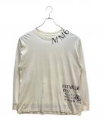 MM6 Maison Margielaエムエムシックスメゾンマルジェラ）の古着「長袖ロゴTシャツ」｜ホワイト