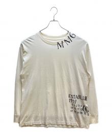 MM6 Maison Margiela（エムエムシックスメゾンマルジェラ）の古着「長袖ロゴTシャツ」｜ホワイト