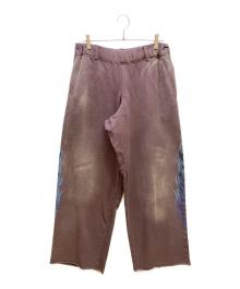 KAMIYA（カミヤ）の古着「FIRE Distressed Sweat Pants（ファイア ディストレスト スウェットパンツ）」｜ブラウン
