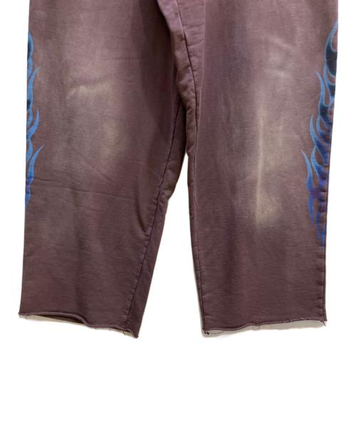 KAMIYA（カミヤ）KAMIYA (カミヤ) FIRE Distressed Sweat Pants（ファイア ディストレスト スウェットパンツ） ブラウン サイズ:Mの古着・服飾アイテム