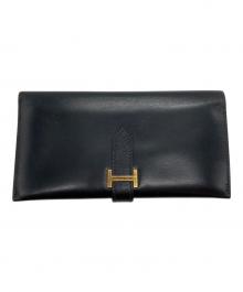 HERMES（エルメス）の古着「ペアン二つ折り長財布」｜ブラック