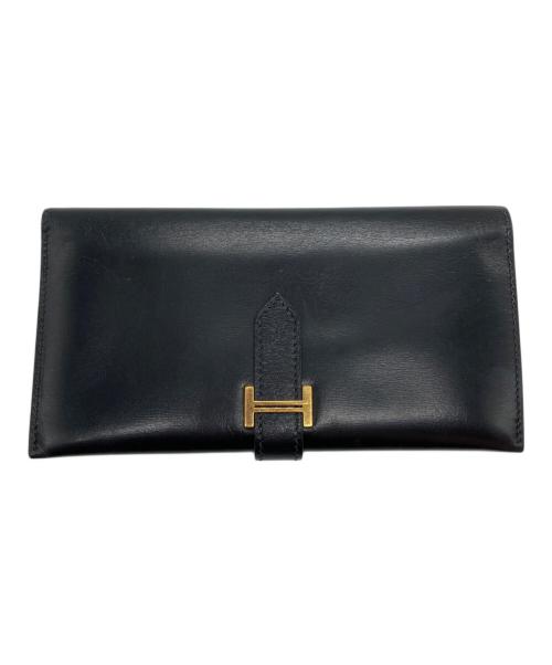HERMES（エルメス）HERMES (エルメス) ペアン二つ折り長財布 ブラックの古着・服飾アイテム