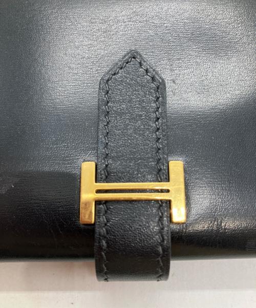 HERMES（エルメス）HERMES (エルメス) ペアン二つ折り長財布 ブラックの古着・服飾アイテム