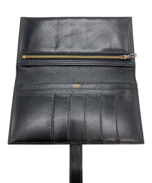 HERMES（エルメス）HERMES (エルメス) ペアン二つ折り長財布 ブラックの古着・服飾アイテム