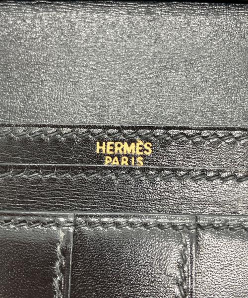 HERMES（エルメス）HERMES (エルメス) ペアン二つ折り長財布 ブラックの古着・服飾アイテム