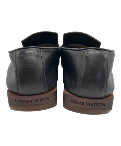LOUIS VUITTON（ルイ ヴィトン）LOUIS VUITTON (ルイ ヴィトン) スクエアトゥーレザーローファー ブラック サイズ:9の古着・服飾アイテム