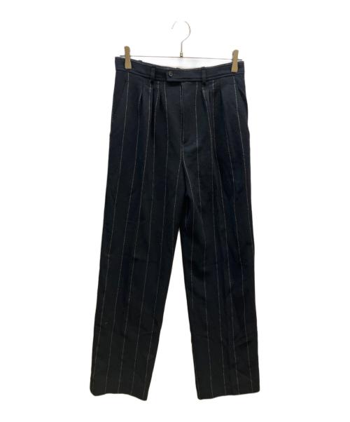 Yves Saint Laurent Rive Gauche（イヴ・サンローラン リヴ・ゴーシュ）Yves Saint Laurent Rive Gauche (イヴ・サンローラン リヴ・ゴーシュ) ストライプパンツ ブラック サイズ:不明の古着・服飾アイテム