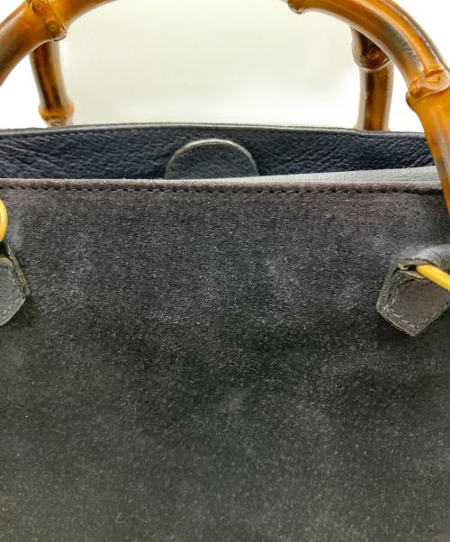 GUCCI（グッチ）GUCCI (グッチ) バンブーハンドバッグ ネイビーの古着・服飾アイテム
