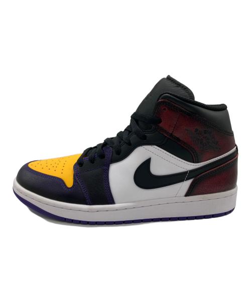 NIKE（ナイキ）NIKE (ナイキ) AIR JORDAN MID SE（ナイキ エア ジョーダン 1 ミッド SE） ブラック×イエロー×パープル サイズ:27ｃｍの古着・服飾アイテム