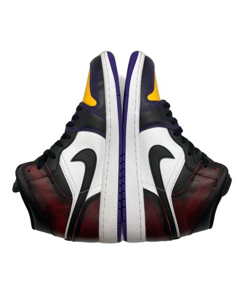 NIKE（ナイキ）NIKE (ナイキ) AIR JORDAN MID SE（ナイキ エア ジョーダン 1 ミッド SE） ブラック×イエロー×パープル サイズ:27ｃｍの古着・服飾アイテム