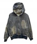90909090）の古着「Yoke Denim Zip Hoodie」｜グレー