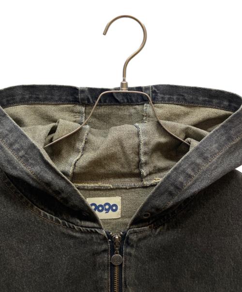 9090（9090）9090 (9090) Yoke Denim Zip Hoodie グレー サイズ:Mの古着・服飾アイテム