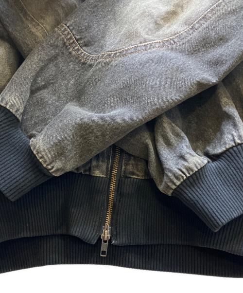 9090（9090）9090 (9090) Yoke Denim Zip Hoodie グレー サイズ:Mの古着・服飾アイテム