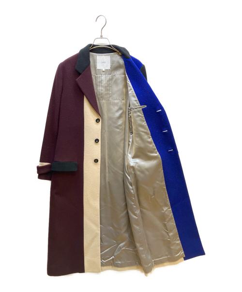 UN3D.（アンスリード）UN3D. (アンスリード) チェスターコート ブルー×パープル サイズ:38の古着・服飾アイテム