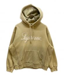SUPREME（シュプリーム）の古着「Embroidered Script Hooded Sweatshirt」｜ベージュ