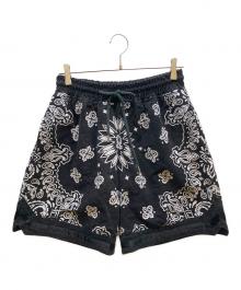 askyurself（アスクユアセルフ）の古着「Paisley Print Shorts（ペイズリープリントショーツ）」｜ブラック
