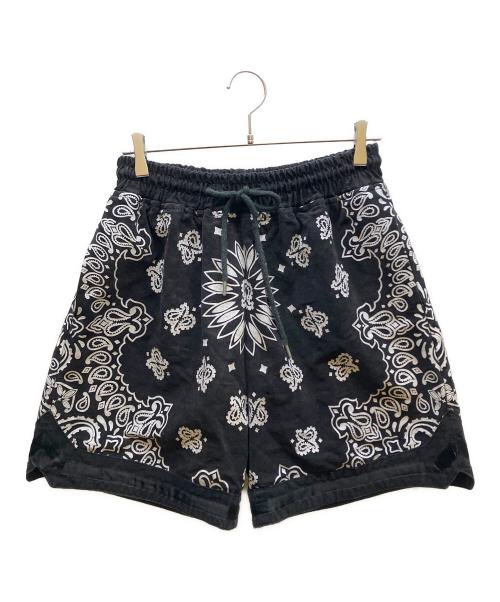 askyurself（アスクユアセルフ）askyurself (アスクユアセルフ) Paisley Print Shorts（ペイズリープリントショーツ） ブラック サイズ:Mの古着・服飾アイテム