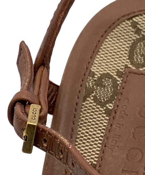 GUCCI（グッチ）GUCCI (グッチ) アンクルストラップサンダル ブラウン サイズ:36の古着・服飾アイテム