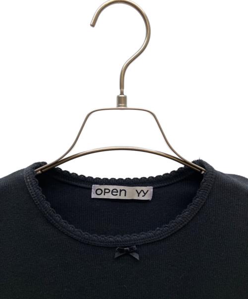 OPEN YY（オープンワイワイ）OPEN YY (オープンワイワイ) 長袖カットソー ブラック サイズ:Mの古着・服飾アイテム