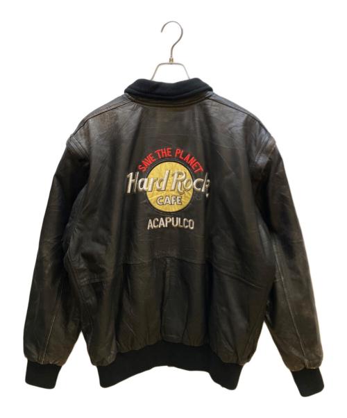 Hard Rock cafe（ハードロックカフェ）Hard Rock cafe (ハードロックカフェ) レザージャケット ブラック サイズ:XLの古着・服飾アイテム