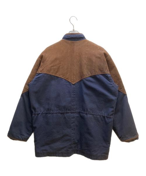 RUGGED CHOICE（ラグドチョイス）RUGGED CHOICE (ラグドチョイス) レザー切替ジャケット ネイビー×ブラウン サイズ:Mの古着・服飾アイテム