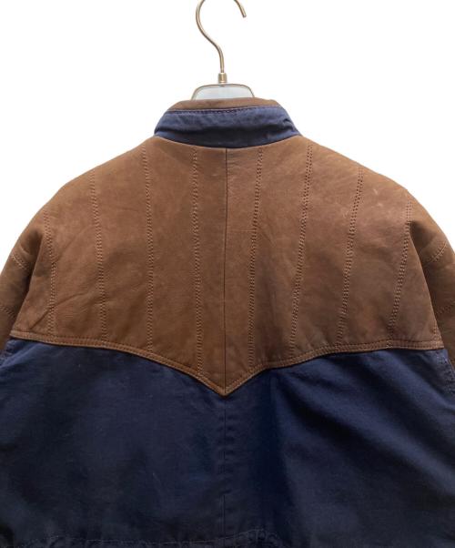 RUGGED CHOICE（ラグドチョイス）RUGGED CHOICE (ラグドチョイス) レザー切替ジャケット ネイビー×ブラウン サイズ:Mの古着・服飾アイテム
