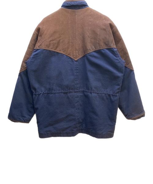 RUGGED CHOICE（ラグドチョイス）RUGGED CHOICE (ラグドチョイス) レザー切替ジャケット ネイビー×ブラウン サイズ:Mの古着・服飾アイテム