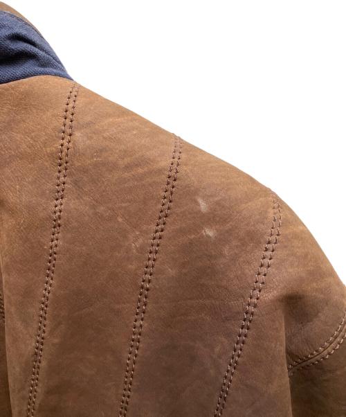 RUGGED CHOICE（ラグドチョイス）RUGGED CHOICE (ラグドチョイス) レザー切替ジャケット ネイビー×ブラウン サイズ:Mの古着・服飾アイテム