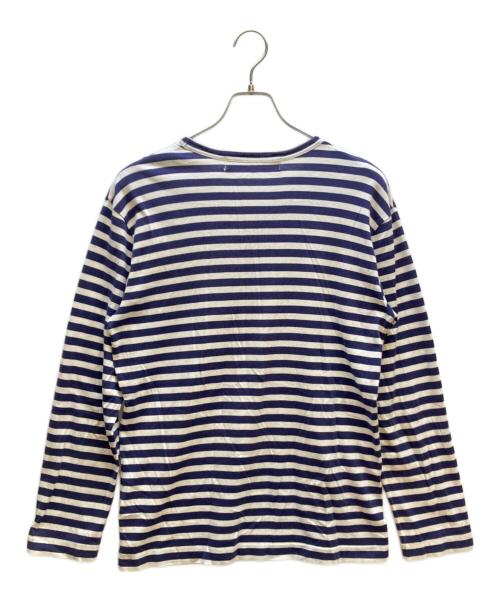 PLAY COMME des GARCONS（プレイコムデギャルソン）PLAY COMME des GARCONS (プレイコムデギャルソン) 長袖カットソー ホワイト×ネイビー サイズ:Lの古着・服飾アイテム