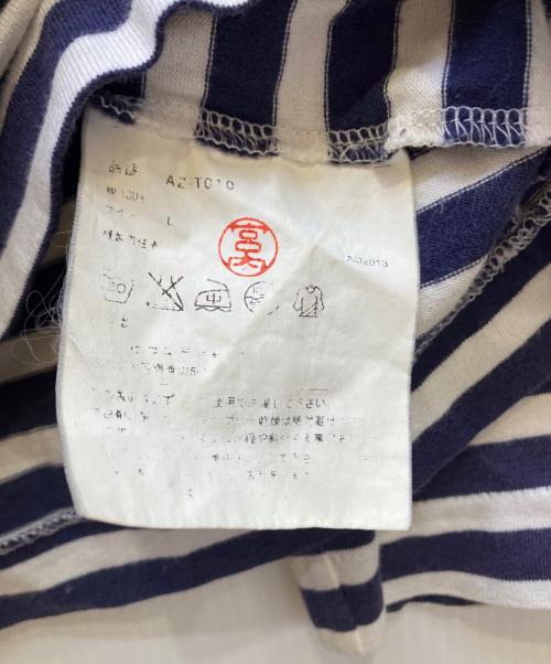 PLAY COMME des GARCONS（プレイコムデギャルソン）PLAY COMME des GARCONS (プレイコムデギャルソン) 長袖カットソー ホワイト×ネイビー サイズ:Lの古着・服飾アイテム