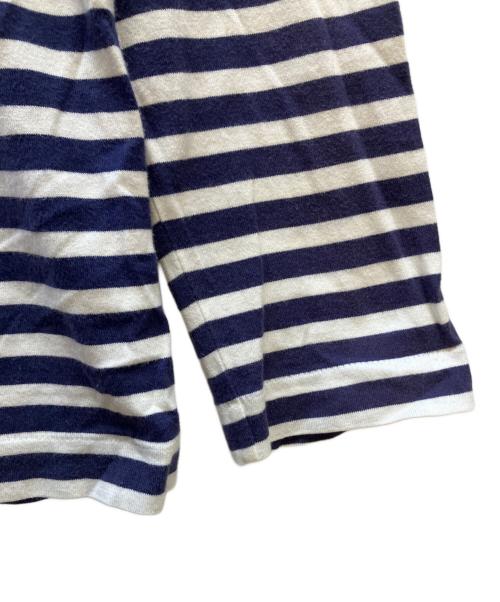 PLAY COMME des GARCONS（プレイコムデギャルソン）PLAY COMME des GARCONS (プレイコムデギャルソン) 長袖カットソー ホワイト×ネイビー サイズ:Lの古着・服飾アイテム