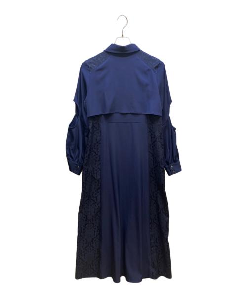 HARE（ハレ）HARE (ハレ) カットアウトジャガードキリカエワンピース ネイビー サイズ:FREEの古着・服飾アイテム