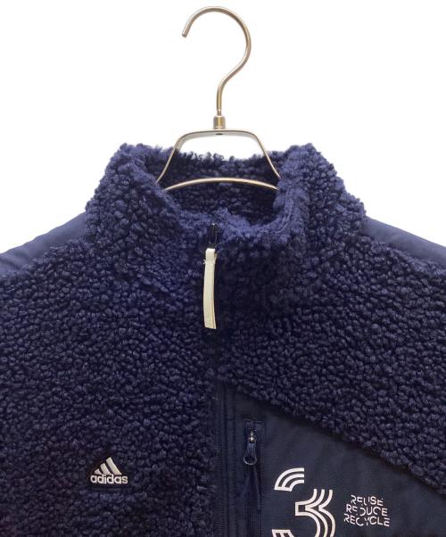 adidas GOLF（アディダスゴルフ）adidas GOLF (アディダスゴルフ) PLAY GREEN ボアフリース 長袖フルジップジャケット ネイビー サイズ:Lの古着・服飾アイテム