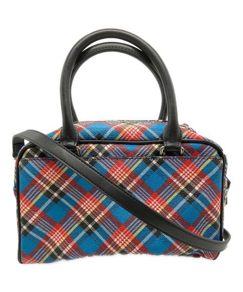 Vivienne Westwood（ヴィヴィアンウエストウッド）Vivienne Westwood (ヴィヴィアンウエストウッド) 2WAYバッグ ブルー×レッドの古着・服飾アイテム