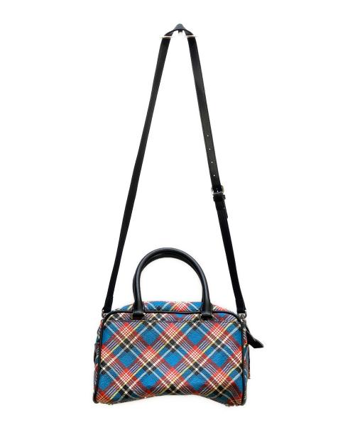 Vivienne Westwood（ヴィヴィアンウエストウッド）Vivienne Westwood (ヴィヴィアンウエストウッド) 2WAYバッグ ブルー×レッドの古着・服飾アイテム