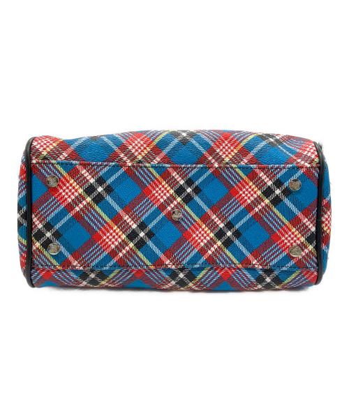 Vivienne Westwood（ヴィヴィアンウエストウッド）Vivienne Westwood (ヴィヴィアンウエストウッド) 2WAYバッグ ブルー×レッドの古着・服飾アイテム