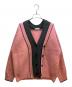 MAISON SPECIAL（メゾンスペシャル）の古着「Double Color Layered Knit Cardigan」｜グレー×ピンク