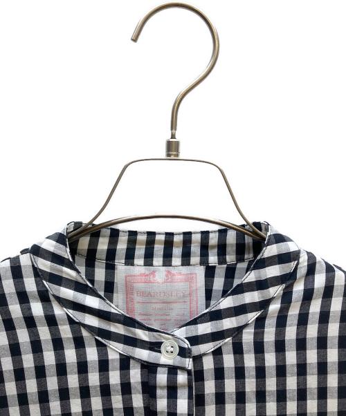 BEARDSLEY（ビアズリー）BEARDSLEY (ビアズリー) 先染めギャザーワンピース ブラック×ホワイトの古着・服飾アイテム
