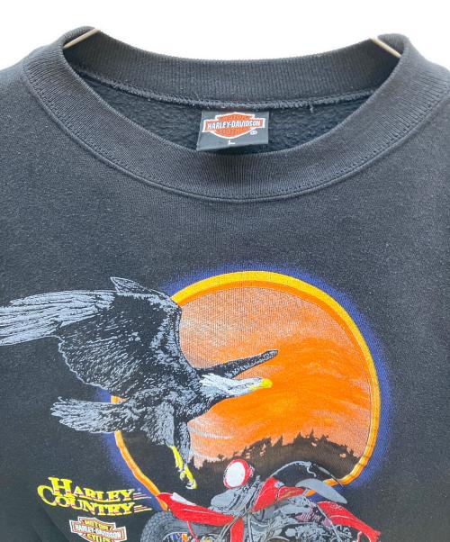 HARLEY-DAVIDSON（ハーレーダビッドソン）HARLEY-DAVIDSON (ハーレーダビッドソン) HARLEY-DAVIDSON　スウェット ブラック サイズ:Lの古着・服飾アイテム
