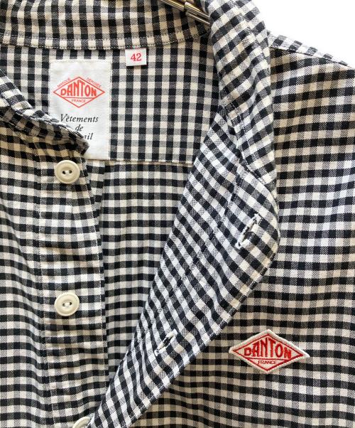 DANTON（ダントン）DANTON (ダントン) 丸衿ギンガムシャツ グレー サイズ:42の古着・服飾アイテム