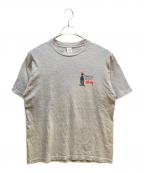 stussyステューシー）の古着「knowledge is king シャドーマン Tシャツ」｜グレー